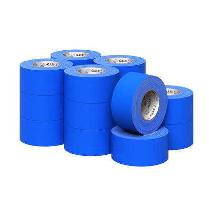 3" Pro Gaff Gaffers Tape 55 yards length electric blue matte. Premium Heavy-Duty Gaffers Tape trusted by professional Gaffers. Made in the USA. Holds Tight, Easy to remove. (Pack of 16) - color: Electric Blue, size: 3 in x 1980 in