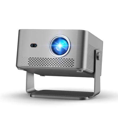 Magcubic 4K Smart Projector with WiFi and Bluetooth, 800 ANSI, TV Stick Built-in, Auto Focus & Keystone, Voice Control, 180° Rotatable Portable Movie Proyector for Home Theater Outdoor Bedroom - color: Light Gray