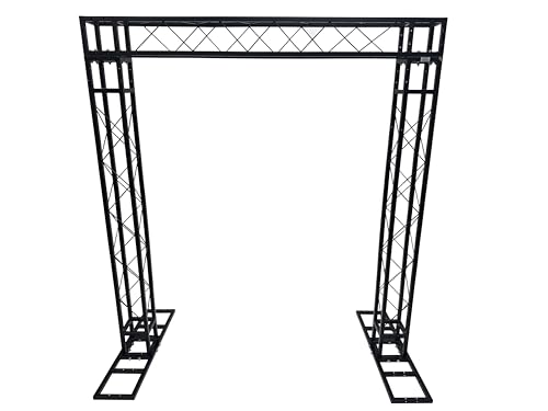 Black Square Metal Arch Truss 6.6 Ft. Width 7.2 ft. Height Portable DJ Lighting System Mobile Simple Bolt Connections