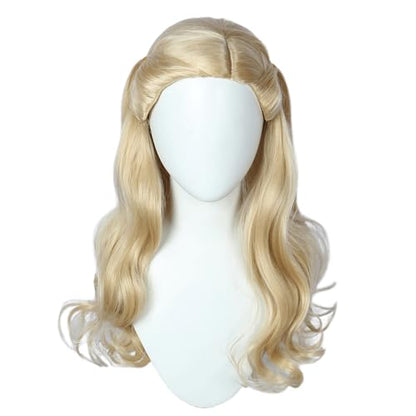 Linfairy Long Curly Wig Halloween Costume Party Cosplay Movie Wig for Women (Blonde) - color: Blonde