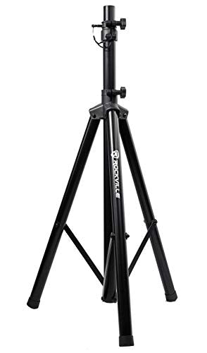 Rockville RAM12BT 12" Rechargeable DJ PA Speaker Bundle with RVES05 Stand | 8-Hour Rechargeable Battery, TWS, XLR/1/4" Inputs, USB/SD, 600W Peak/150W RMS, 5 Band EQ, FM Radio, 2 VHF Mics, 2-Items