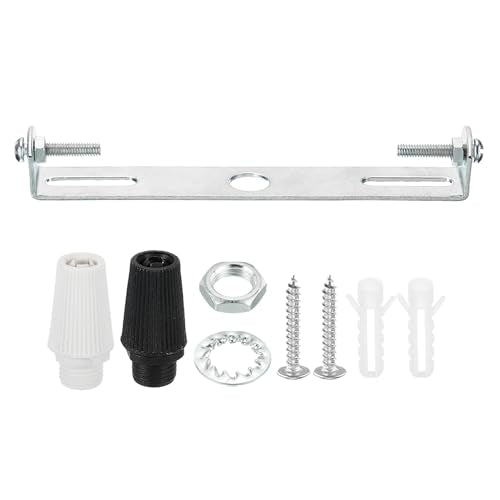 PATIKIL 115mm Ceiling Light Plate Kit, 1 Set Light Fixture Mounting Bracket Plate Steel Crossbar for Home Pendant Wall Light with Screw Washer Nut 2 Color Cap - size: 115mm