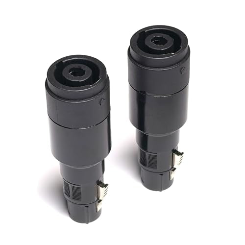 WJSTN XLR to Speakon Adapter, Black, Professional 3-Pin Female to Female Connector, 2 Pack, for PA Systems, DJ Equipment, Amplifiers, Mixing Consoles (XLR Female to Speakon Female) - style: XLR Female to Speakon Female