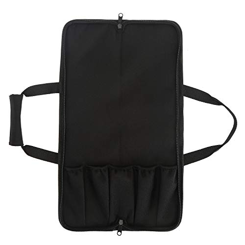 Tosnail 5 Slots Chef Knife Case Roll Bag with Easy Carry Handle - Yellow Line - size: 19" x 5.5" x 1"