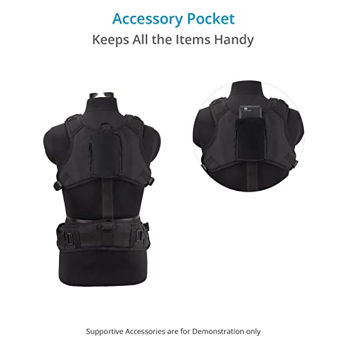 PROAIM Cube Universal Jacket for Field Audio Recorder Bags, 20kg / 44lb | Take the weight of a heavy audio bag off your shoulders — vest-style harness spreads 20kg across your body, padded straps