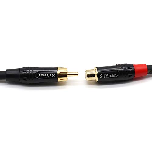 RCA Female to 2 RCA Male Y Splitter Cable,Gold Plated Dual RCA Male to RCA/Phono Female Stereo Audio Cable Extension Cord (50CM) - color: RCAF-2RCAM
