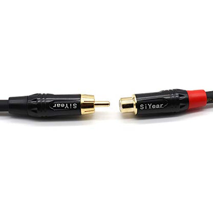RCA Female to 2 RCA Male Y Splitter Cable,Gold Plated Dual RCA Male to RCA/Phono Female Stereo Audio Cable Extension Cord (50CM) - color: RCAF-2RCAM