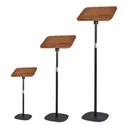 Adjustable Standing Book Stand,Book Reading Stands,Wood Music Sheet，Podium& Bible& Cookbooks Display Stands.Goodbye to Head Down Fatigue Adjustable Viewing Angle (Black, 63in) - color: Black, size: 63in