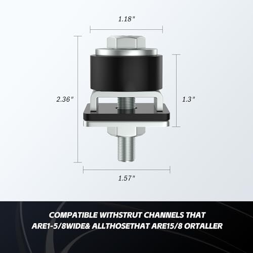 SKTREX Anti-Skid designTrolley Roller Wheels Limit Trolley Assembly Positioning for Unistrut Strut Channel with 1-5/8" Wide and All 1-5/8" or Taller Strut Channel Pack of 4 - style: Anti-slip design Pack of 4