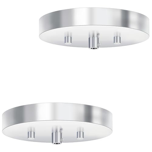 2 Pack 6 Inches Light Canopy Kit with Heavy Duty Replacement Ceiling Cover Plate & Mounting Hardware for Lighting Fixtures Chandelier Pendant Lamp or DIY Project (Chrome) - color: Chrome, size: 2 Pack