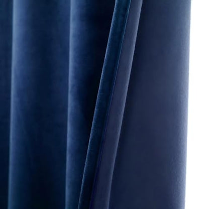 Blue Velvet Curtains Rod Bag Style 52" W x 90" L (Pack of 2) | blackout and heat-insulating, with a soft, luxurious texture, perfect for living rooms and bedrooms. Rod pockets - color: Blue, size: 52"W x 90"L (Pack of 2)