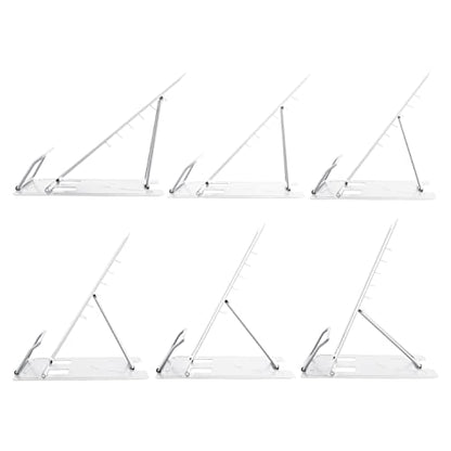 Honagu Book Stand Metal Desk Book Holder, Book Holders for Reading Hands Free, Adjustable Cookbook Documents Holder, Portable Bookstand for Music Books, Textbook, Recipe, Tablet, Ipad (White) - color: White