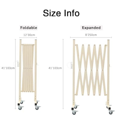 TRUNK Industrial Expandable Metal Barricade, 8 Feet, Milkyellow, Portable Safety Barrier with Casters, Flexible Fence Mobile Barrier Gate, Adjustable Traffic Fence for School,Shopping mall - size: 8 FT Milkyellow-41 in(L-H)