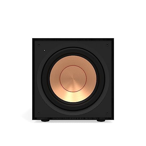 Klipsch Reference R-101SW 10” Front-Firing Subwoofer with All-new Spun-Copper 10” woofers and an All-Digital Amplifier for Premium Home Theater Sound in Black | Home theater audio with 10 inch driver, 300W peak power and active amplification - size: 10” W