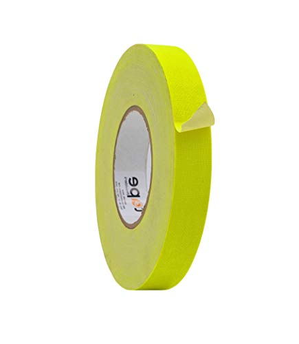 WOD GTC12 Gaffer Tape, Fluorescent Yellow Low Gloss Finish Film, 1/2 in. x 60 ft. (Pack of 96) Residue Free, Non Reflective Cloth Fabric, Secure Cords, Water Resistant, Photography, Filming Backdrop - color: Fluorescent Yellow, size: 1/2 in. - Pack of 96