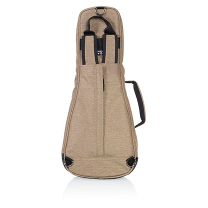 Gator Cases Transit Series Lightweight Soprano Ukulele Gig Bag with Back Pack Straps and Rubberized Base, Tan Exterior (GT-UKE-SOP-TAN) - color: Tan, style: Soprano Ukulele