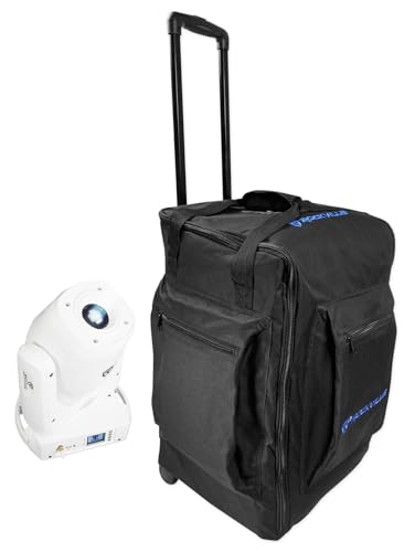Rockville Rock SPOT 260W White DJ Moving Head Light Bundle with RLB50 Bag
