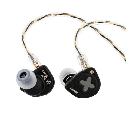 Linsoul SIMGOT EW300 1DD+1Planar+1PZT Hybrid Driver IEMs, HBB Edition | HiFi Wired Earbuds, Gaming Earbuds with Detachable Nozzles, Silver-Plated OFC In Ear Monitor Cable for Audiophile Musician - style: EW300 HBB