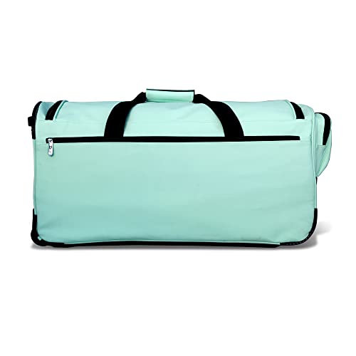 Mavii Dance Bag with Garment Rack, 28 Inch Rolling Duffel, Ideal for Competitions & Travel, Water-resistant/Wipe-clean Fabric, Lightweight Aluminum Rack, Wheeled Upright Luggage, Mint - color: Mint 28"