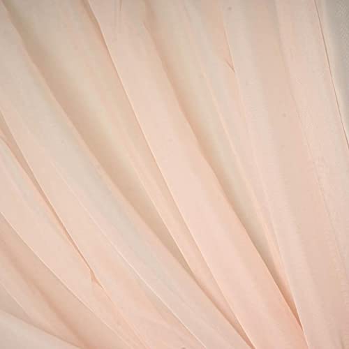 Tableclothsfactory 10FT Fire Retardant Blush Sheer Voil Curtain Panel Backdrop - Premium Collection - color: Blush, size: 120"W x 120"L (Pack of 1)