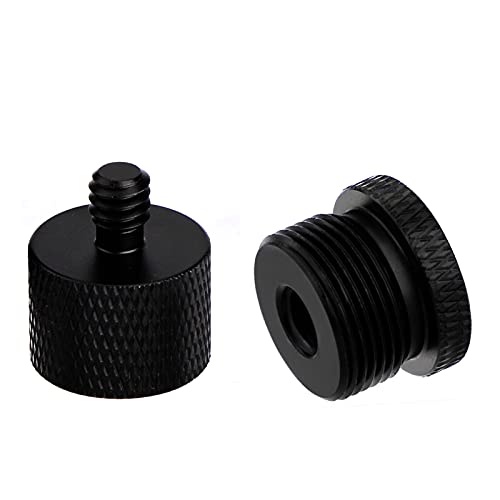 SAVITA 2pcs Mic Stand Adapter 1/4 Male to 5/8 Female and 5/8 Male to 1/4 Female Screw Thread Adapter Tripod Screw Adapter For Camera Monitor Microphone Stand