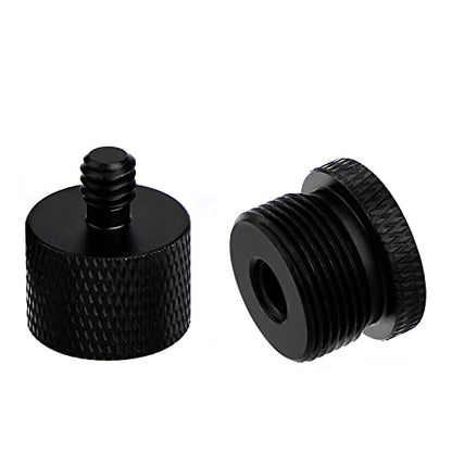 SAVITA 2pcs Mic Stand Adapter 1/4 Male to 5/8 Female and 5/8 Male to 1/4 Female Screw Thread Adapter Tripod Screw Adapter For Camera Monitor Microphone Stand