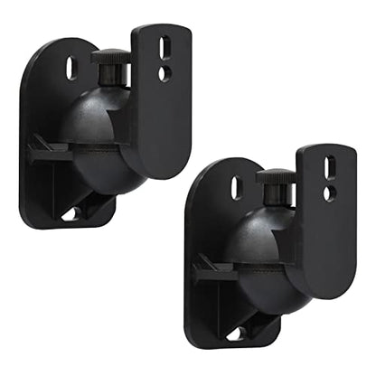 Speaker Mounts for Wall, 2 Pack Speaker Wall Mount Surround Speaker Bracket | Black Wall Mounts for Surround Sound Speakers | Satellite Small Speaker Mounting Brackets for Home Theater