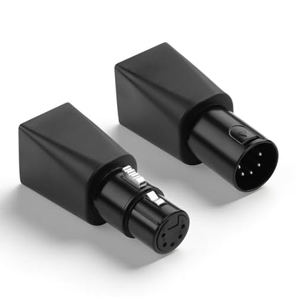 CERRXIAN 1 Pair 5-Pin XLR to RJ45 Adapter,DMX512 5-Pin XLR to Ethernet Cat5 Network Connector Plug for Lighting Console,Can use Any CAT-5 Ethernet Cable as a DMX512 Cable, DMX Controller Etc - style: 5Pin XLR Male+Female