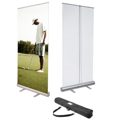 Retractable Roll up Banner Stand Aluminum Roll Up Banner Display 24 x 80 inch for Trade Show Exhibition Store Displays (Stand Only) - size: 24 x 80 inch (Stand Only)