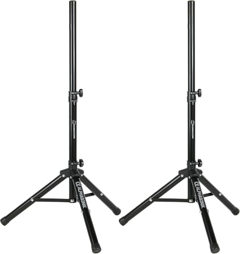 Pair Alphasonik All-in-one 10" Powered 1000W PRO DJ Amplified Loud Speakers with Bluetooth USB SD Card AUX MP3 FM Radio PA System LED Lights Karaoke Mic Guitar Amp 2 Tripod Stands Cable and Microphone