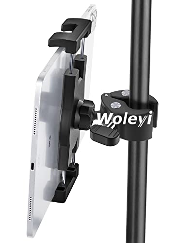 Tablet Mic Stand Holder, Microphone Music Tablet Mount with Ultra Stable C-Clamp, Compatible with iPad Pro/Air/Mini, Galaxy Tabs/Z Fold, Fire HD, iPhone, More 4.7-13" Cell Phones and Tablets