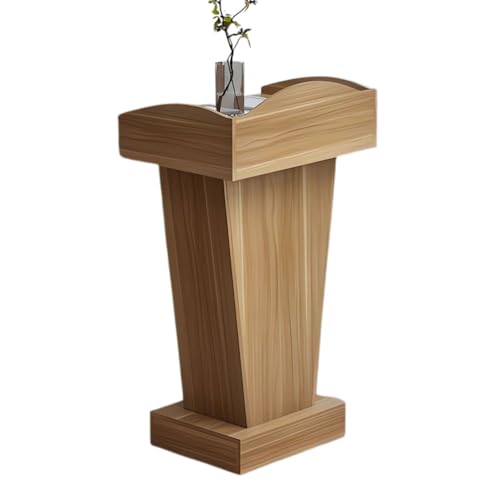 Wooden Podium Stand, Floor Standing Speaking Poidum Lectern Stand, Church Pulpit with Storage, Portable Podium Stand Walnut Color, Wooden Pulpit for Churches, Office, Classroom and Schools
