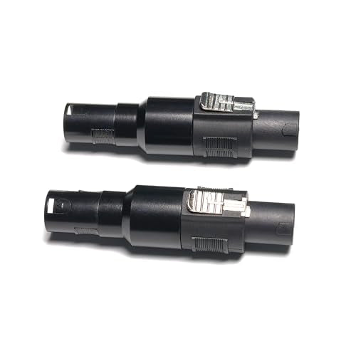 WJSTN 3pin XLR to Speakon Adapter, Black, Professional Connector, 2 Pack, for PA Systems, DJ Equipment, Amplifiers, Mixing Consoles (Speakon Male to XLR Male) - style: Speakon Male to xlr Male