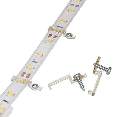 Griver 100 Pack Strip Light Mounting Brackets,Fixing Clips,One-Side Fixing,100 Screws Included (Ideal for 12mm Wide IP68 Silicone Cover Strips) - style: For 12mm Wide IP68 Silicone Cover Strips