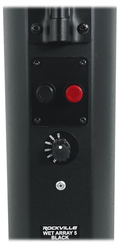 Rockville WET ARRAY 5 Black 70V 60W Commercial Wall Mount Swivel Column Speaker, 2-Way Line Array Design, IP55 Waterproof, Indoor/Outdoor Use for Restaurants, Churches, Auditoriums | Adjustable Tap 60W, 30W, 15W, 7.5W, IP55, 2-Way, (4) 3" Mids + Tweeter,