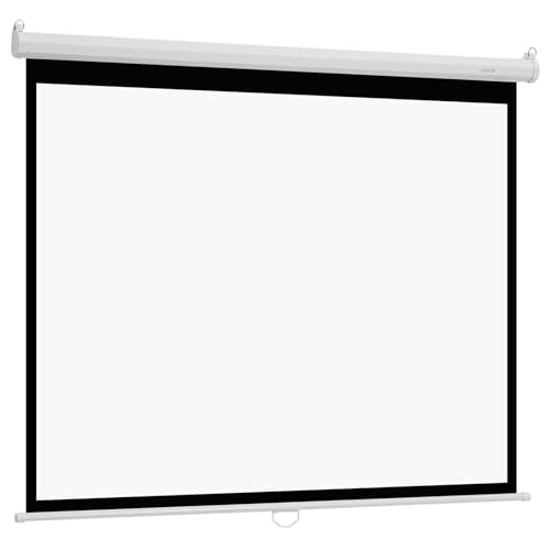 VEVOR Manual Projector Screen, 72 inch 4:3 4K 1080 HD Retractable Pull Down Projector Screen, Wall Mounted Movie Projection with Pull Rope, Portable Display Projectoin for Family Home Office Theater