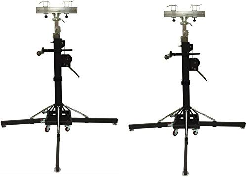 Two (2) 18 FT DJ Heavy Duty Crank Up Lighting Stand With Outriggers Trusses Trussing