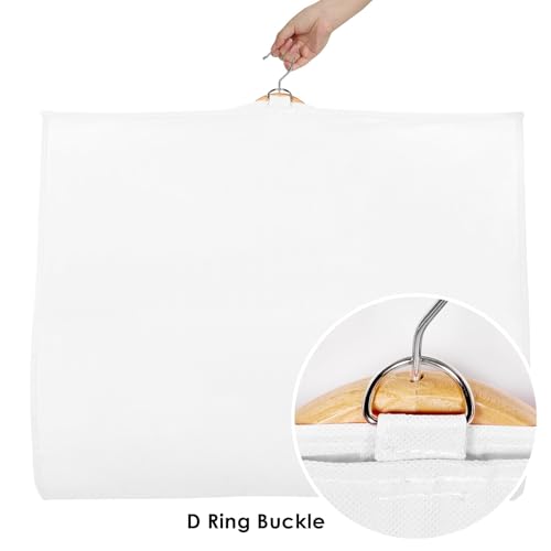 Univivi 40 Inch Dance Costume Garment Bags for Dancers, White, 8 Pack - color: White, size: 8 Pack