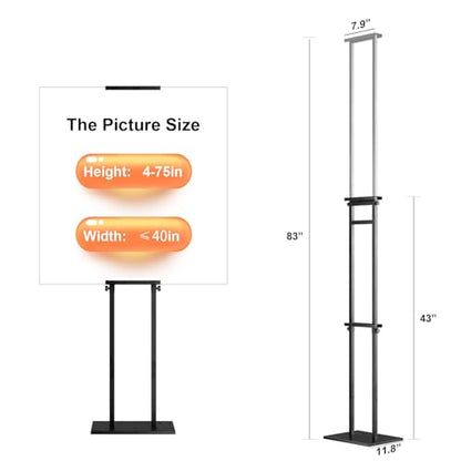 WHAUU 6Pack Display Stand Sign Holder, Heavy Duty Adjustable Poster Stand | Pedestal Sign Stand with Non-Slip Base, Up to 75inch, Double-Sided for Board & Foam Sign, Fit Wedding, Restaurant, Business - size: 75 inch-6PACK