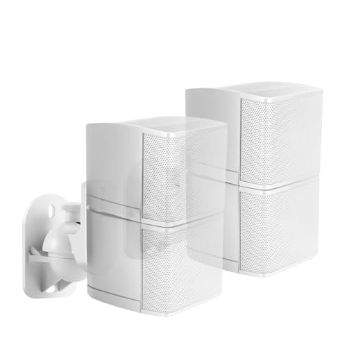 TNP Satellite Speaker Wall Mount Brackets for Surround Sound, 2 Pack, White - color: White, size: 2 Pack