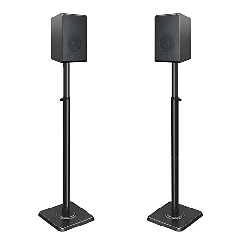 Mounting Dream Height Adjustable Speaker Stands for Bookshelf Speakers - size: 9.4" W x 18" H Speaker