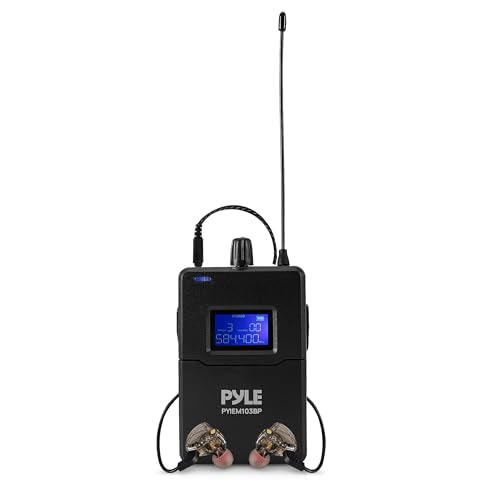 Pyle Wireless in-Ear Monitor Bodypack Receiver – IEM in Ear Monitor System with Dual Driver Earphones, 220 Frequencies, Stable Transmission, for Stage, Rehearsal, Studio - Compatible with PYIEM103 - size: Body Pack