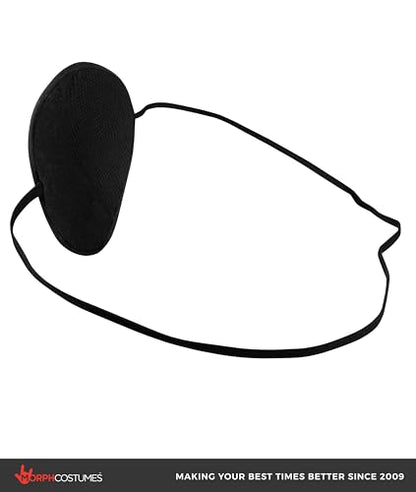 Morph Caribbean Pirate Hoop Earring & Eye Patch - Pirates Party Supplies - Costume Accessory Set - Black & Gold, One Size