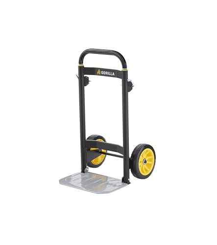 Gorilla Heavy Duty Steel Hand Truck, 400 lb. Capacity, Telescoping Handle | Steel hand truck with a telescoping handle for homeowners and small business owners moving boxes, appliances and equipment.