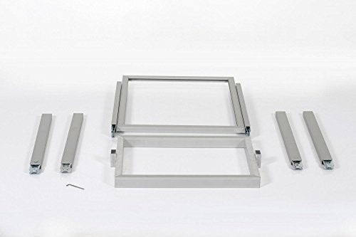 M&T Displays Metal Eco Info Board Silver 18x24 Inches Slide-in Poster Sign Holder 1 Tier Double Sided Floor Standing Pedestal Advertising Display with Backing and Anti-Glare PET Cover - color: Silver, size: 18x24