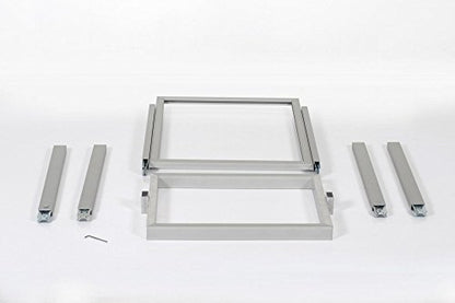 M&T Displays Metal Eco Info Board Silver 18x24 Inches Slide-in Poster Sign Holder 1 Tier Double Sided Floor Standing Pedestal Advertising Display with Backing and Anti-Glare PET Cover - color: Silver, size: 18x24