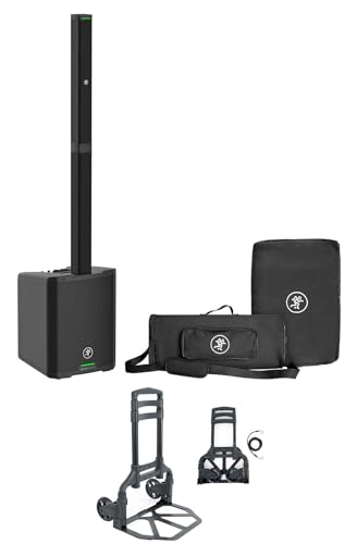 Audiosavings Bundle:(1) Mackie SRM-Flex 1300w Portable Line Array DJ Speaker PA System w/Sub+Carry Bag Bundle with (1) Rockville GigMate DJ/Musician Aluminum Trolley Transport Hand Truck (Items 2)