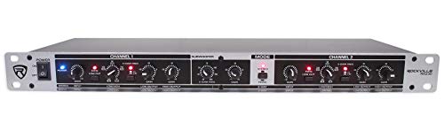 Rockville RX230 2-Way Stereo/3-Way Mono Crossover, XLR Input/Output, Adjustable Crossover Range, 24 dB/Octave Filters, Rack-Mountable for DJs and Live Sound | Rack Mountable, 24dB/Octave Filters, Subwoofer Output, Mute Switches, Channel Gain Control, 0.02