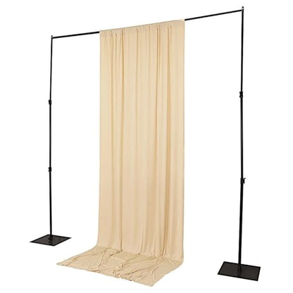 5x12 feet Beige 4-Way Stretch Spandex Divider Backdrop Curtain Party Wedding Ceremony Decorations - color: Beige