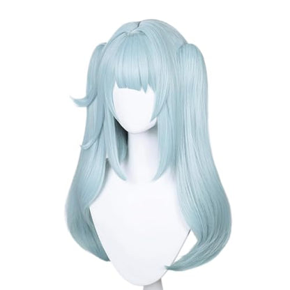 Faruzan Wig for Women with Blue Double Ponytail Heat Resistan Synthetic Fiber Hairs for Unisex Adult Halloween Christmas Cos Anime Party Replacement Wigs - color: Blue Double Ponytail